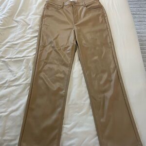 Stylish Tan Leather Pants